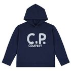 Boys Blue Logo Hooded Top, 1, hi-res