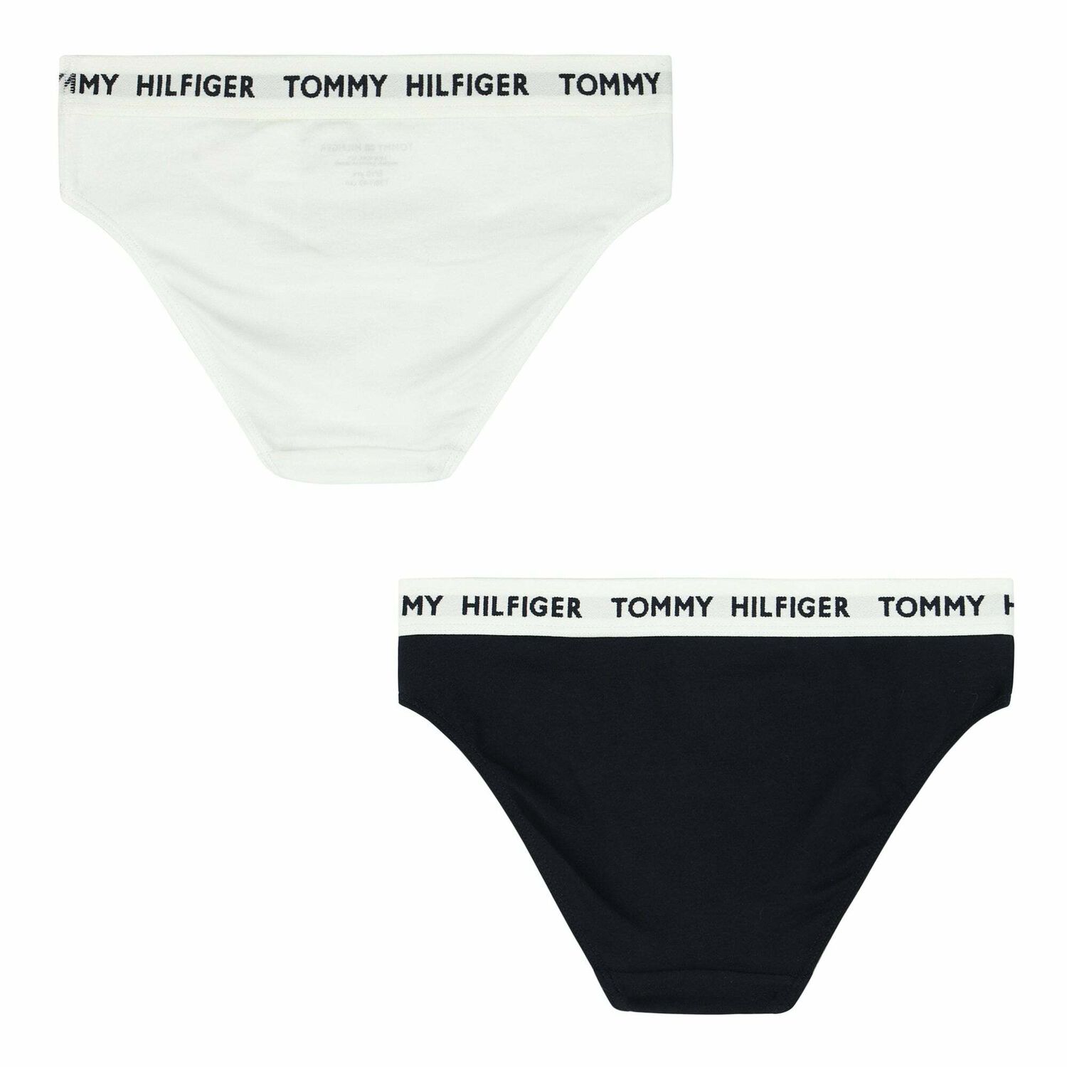 Girls White & Navy Logo Knickers (2-Pack), 1, hi-res