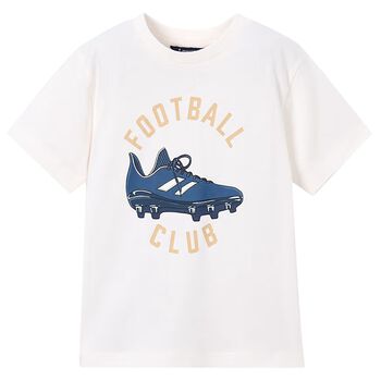 Boys Ivory Football T-Shirt