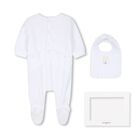 Baby Girls White Logo Babygrow Gift Set, 1, hi-res