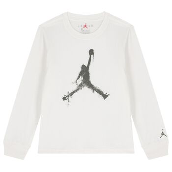 Nike Kids White Jordan Logo Long Sleeve Top, 1 White Jordan Logo Long Sleeve Top