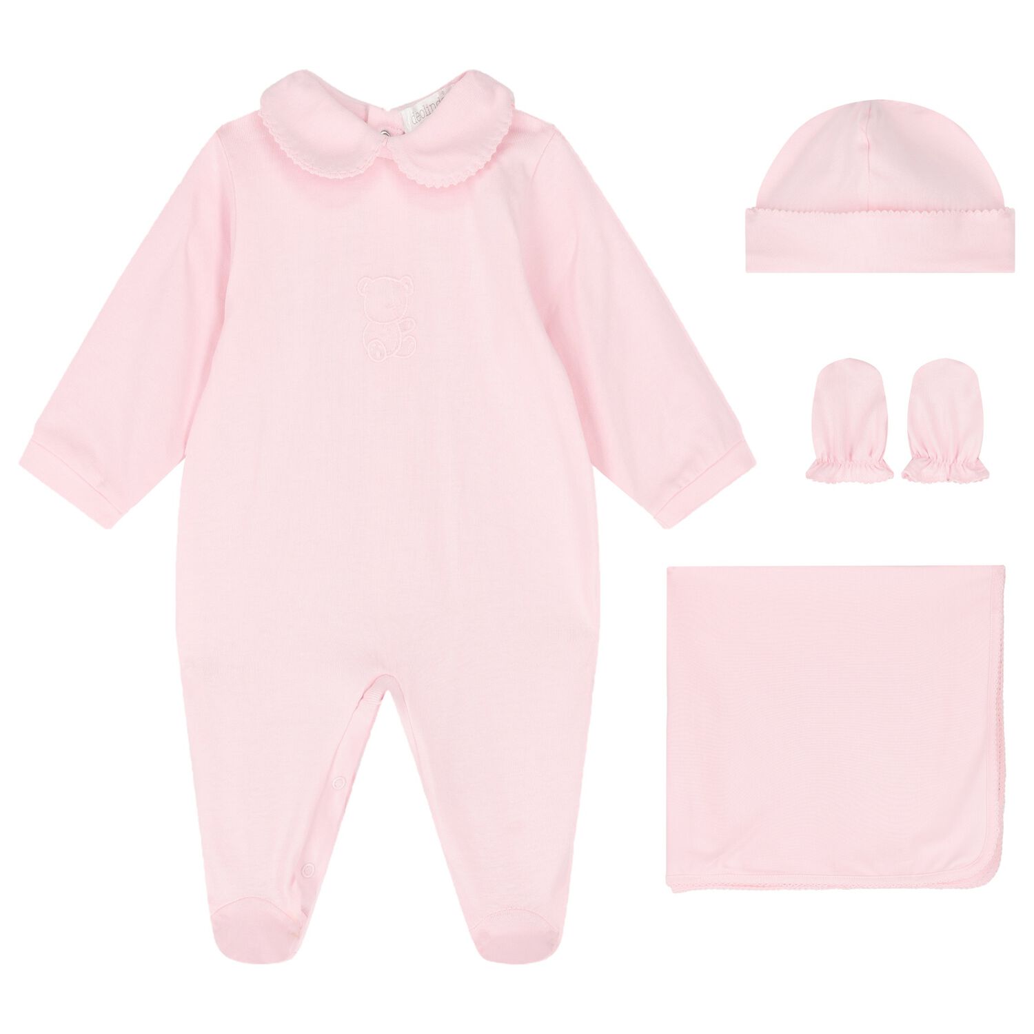 Baby Girls Pink Teddy Bear Babygrow Gift Set, 1, hi-res