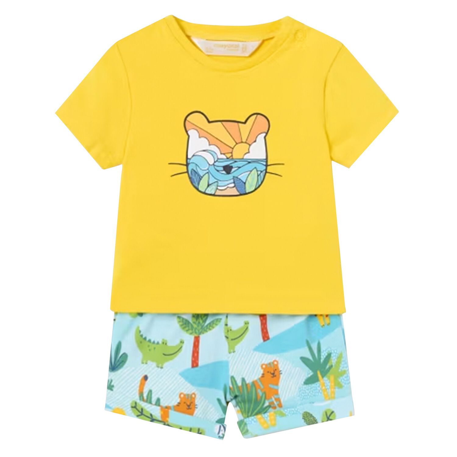 Baby Boys Yellow & Blue Shorts Set, 2, hi-res