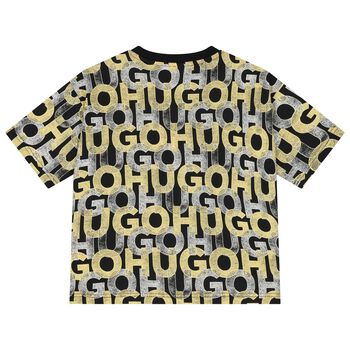 Boys Black Monogram Logo T-Shirt