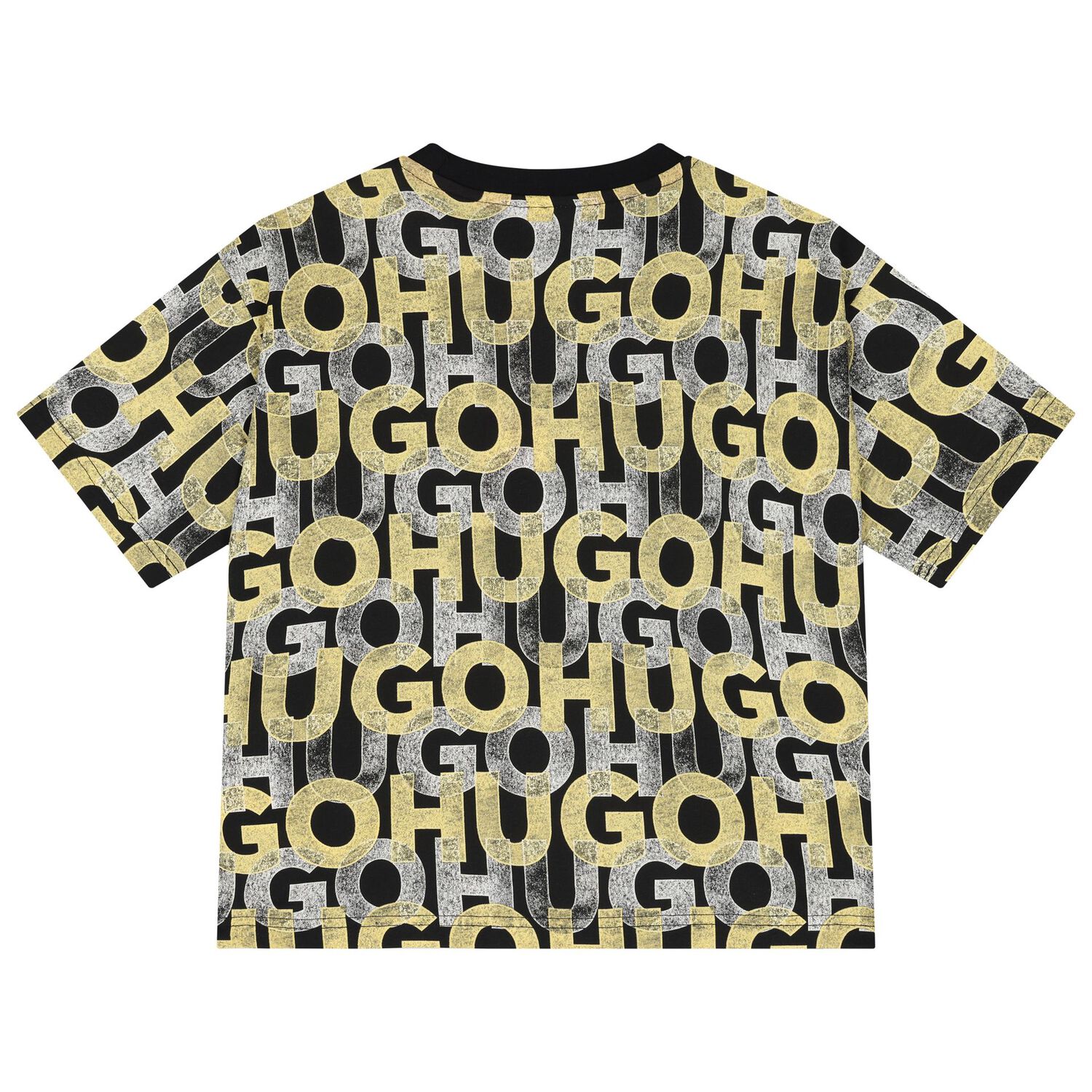 Boys Black Monogram Logo T-Shirt, 1, hi-res image number null