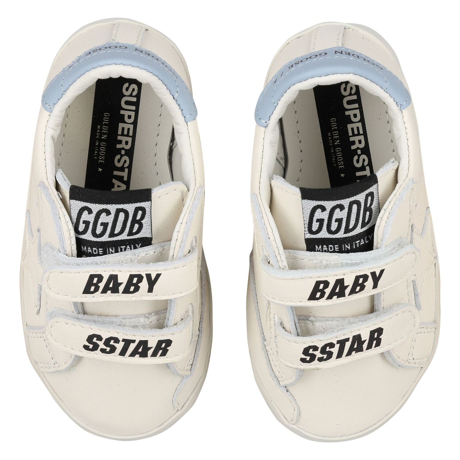 Ivory & Blue Leather Baby Pre Walker Shoes Set, 1, hi-res