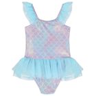 Girls Purple & Blue Metallic Mermaid Swimsuits, 1, hi-res