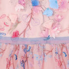 Girls Pink Embroidered Tulle Dress, 1, hi-res