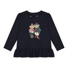 Baby Girls Navy Blue & Ivory Polo Bear Leggings Set, 1, hi-res