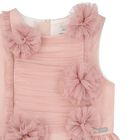 Girls Pink Tulle Flower Dress, 2, hi-res