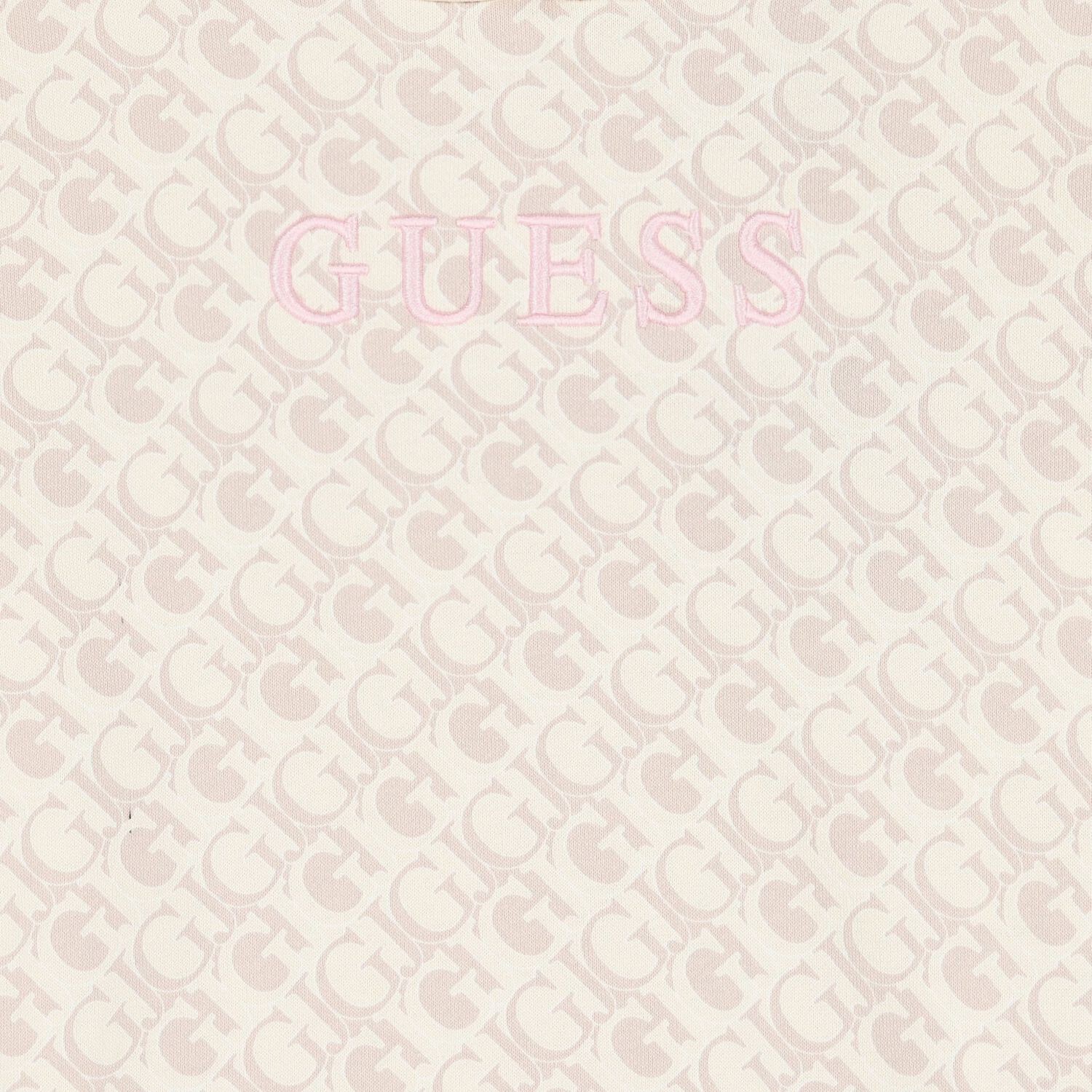 Girls Beige Logo Hooded Top, 1, hi-res