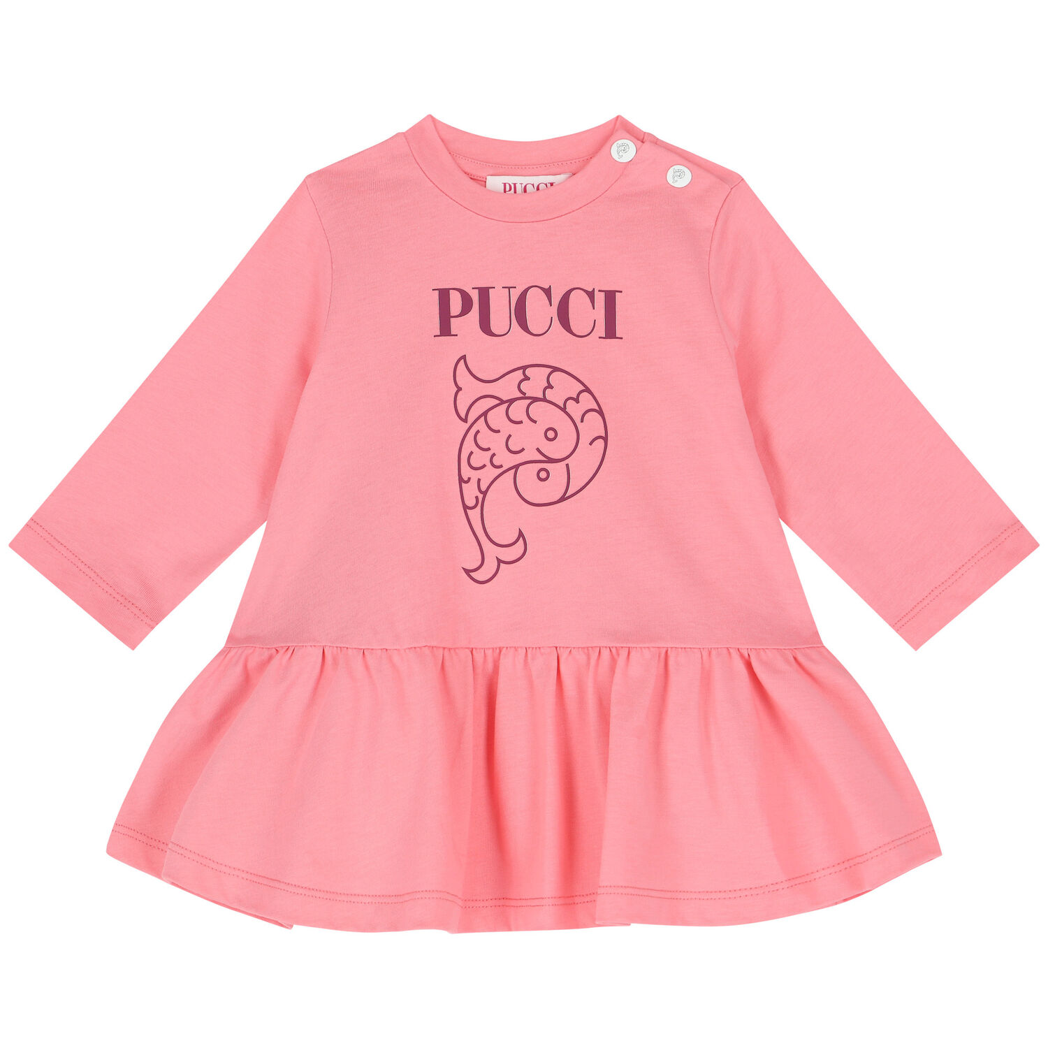 Younger Girls Pink Logo Dress, 1, hi-res image number null