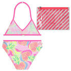 Girls Pink Pineapple Bikini, 1, hi-res