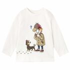 Younger Boys Ivory Detective Long Sleeve Top, 1, hi-res