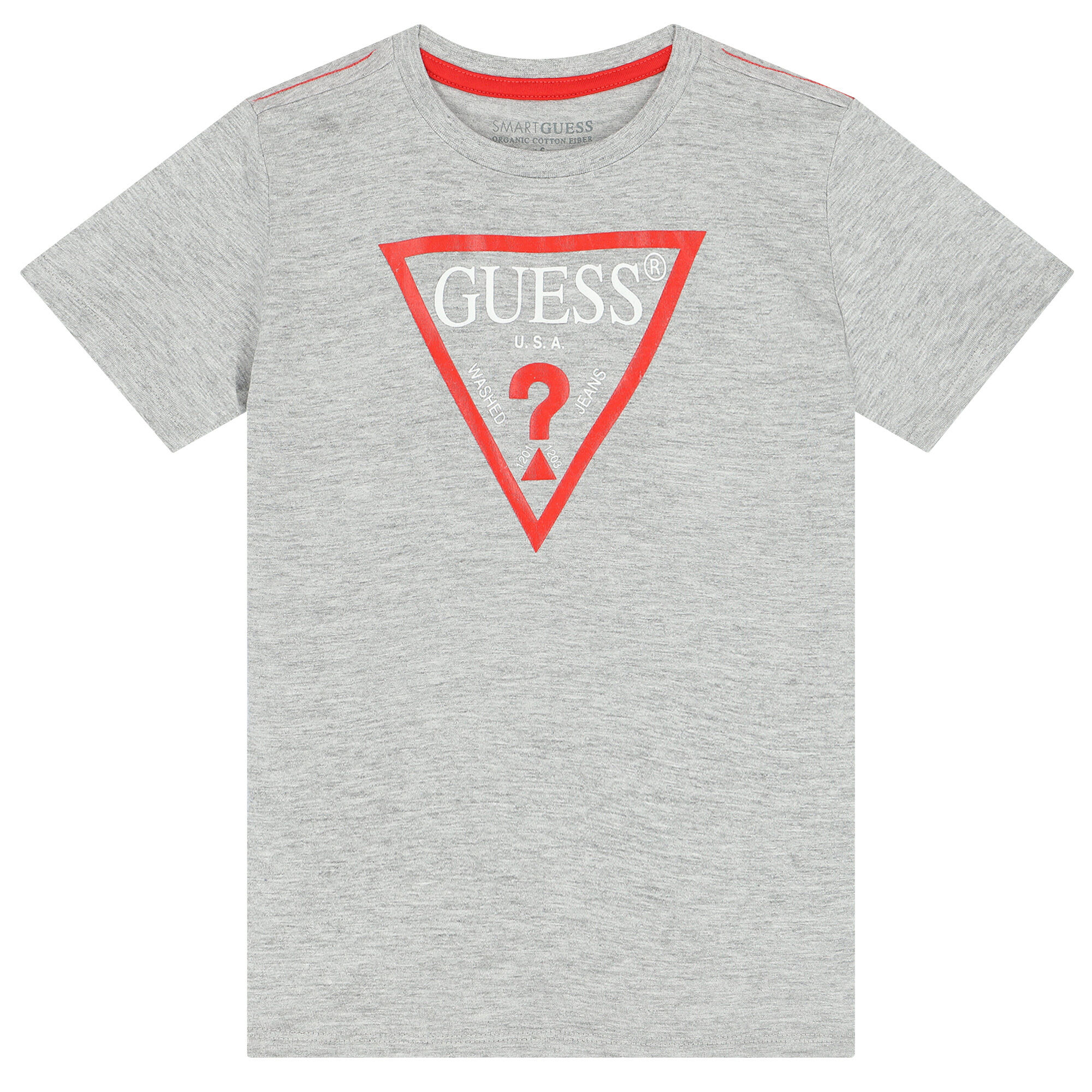 Guess Boys Grey Logo T Shirt Junior Couture UK
