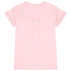 Girls Pink Teddy Bear Logo Dress, 4, hi-res