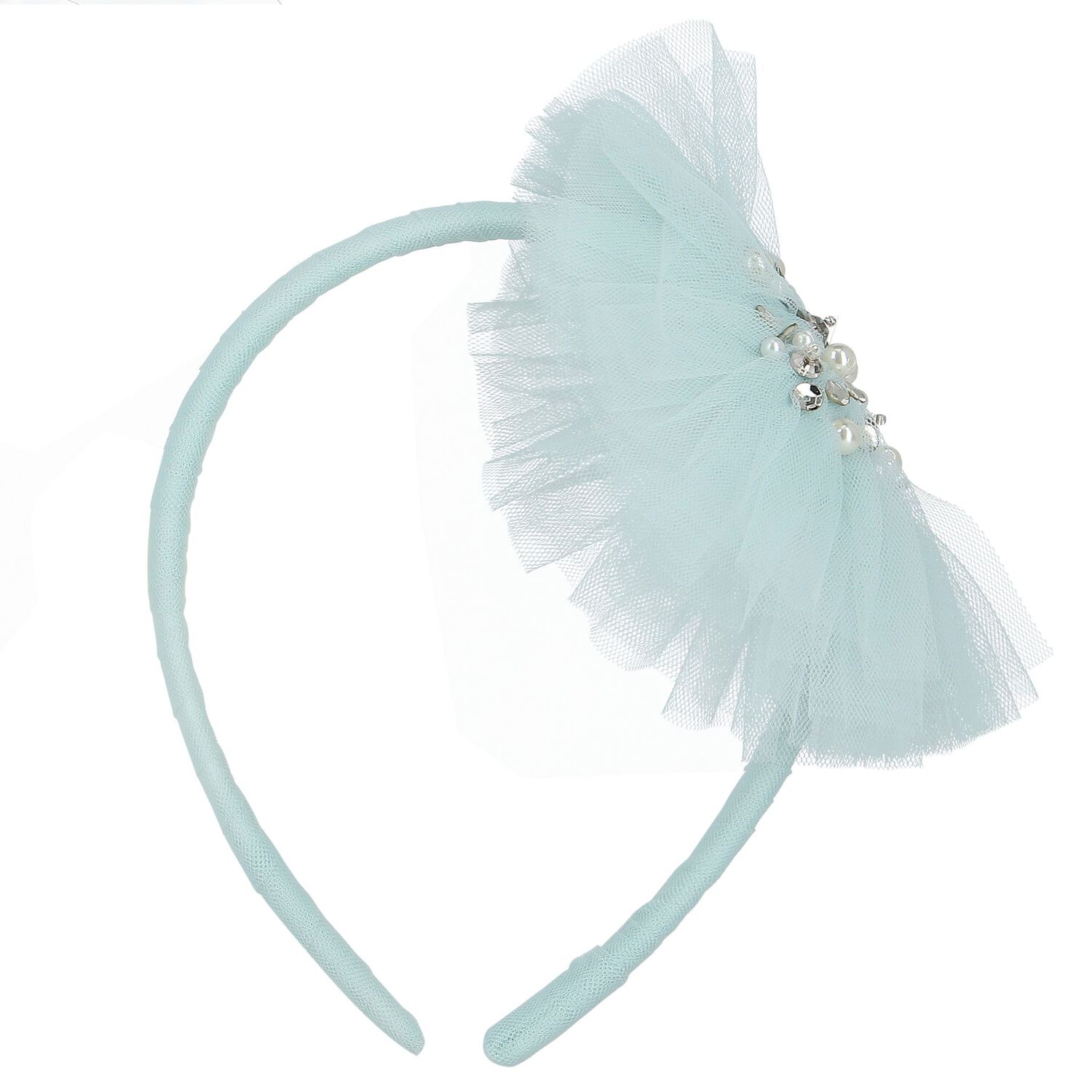 Girls Blue Tulle Headband, 1, hi-res image number null