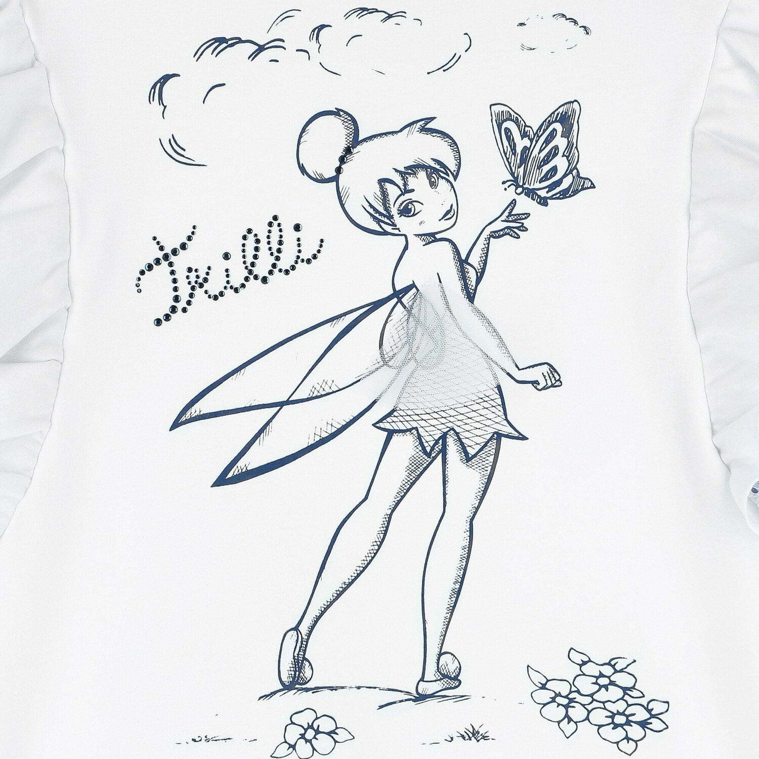 Girls White & Blue Tinker Bell Jumper Dress, 1, hi-res