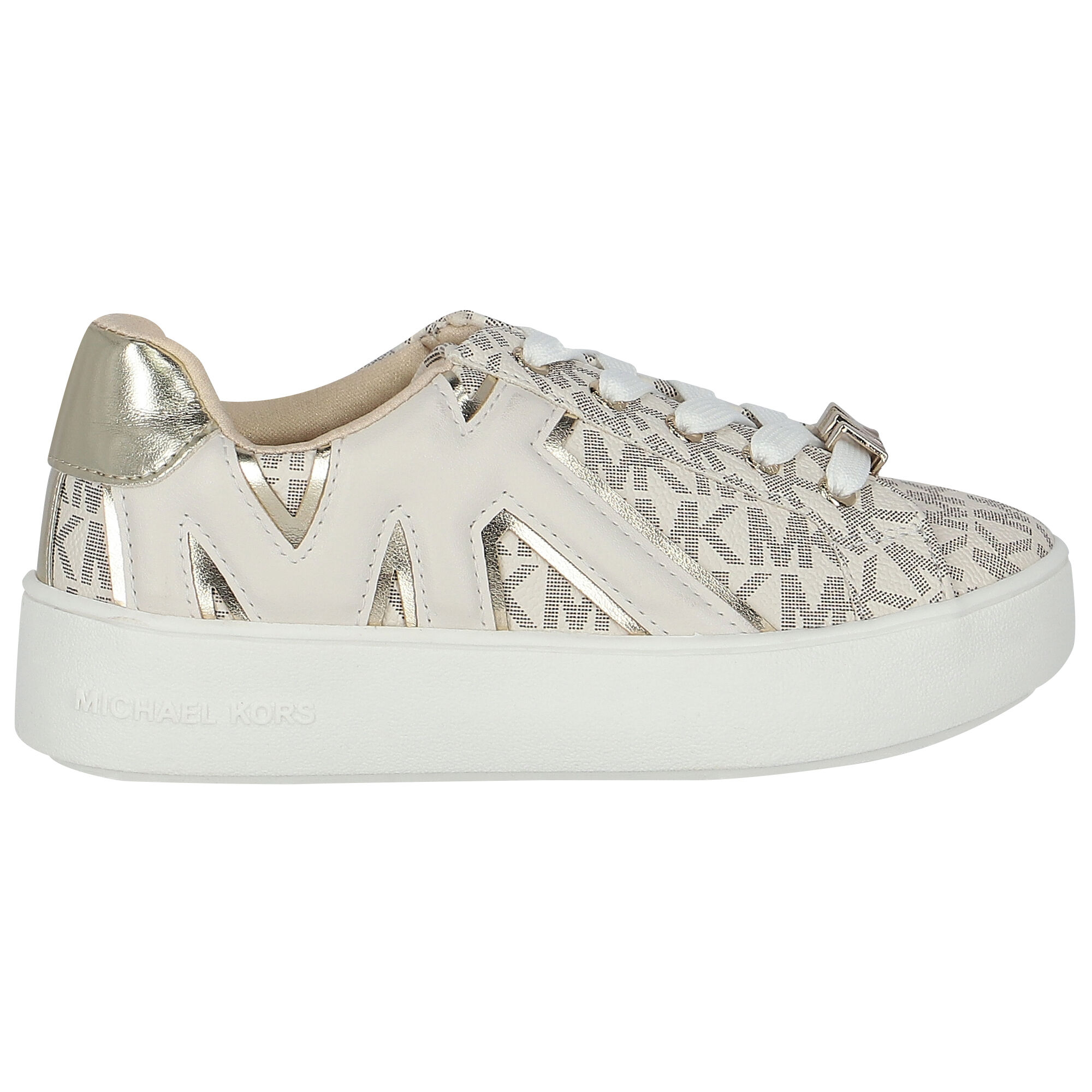 MICHAEL KORS Girls Ivory Logo Trainers Junior Couture UK