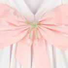 Girls White & Pink Floral Satin Dress, 1, hi-res