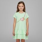 Girls Green Logo Bag Dress, 2, hi-res