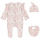 Baby Girls White & Pink Africa Babygrow Gift Set, 1, hi-res