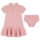Baby Girls Pink Logo Polo Dress Set, 1, hi-res