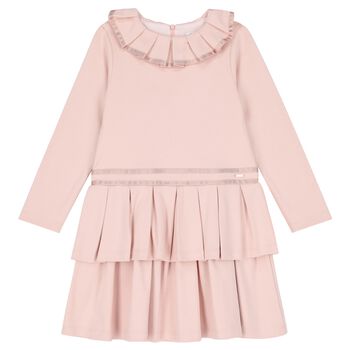 Girls Pink Pleated Dress