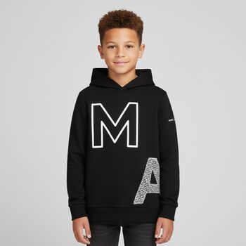 Boys Black Hooded Top