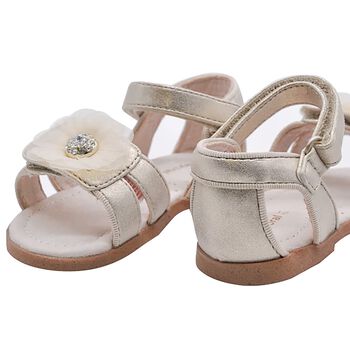 Girls Gold Flower Sandals