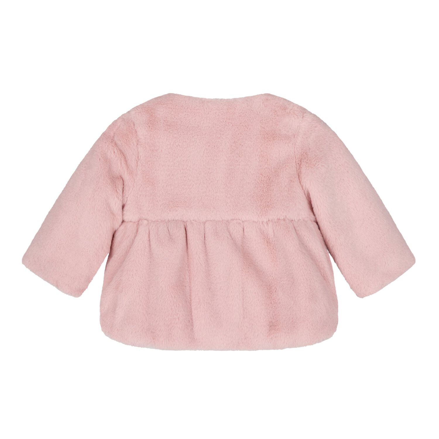 Baby Girls Pink Faux Fur Peplum Coat, 1, hi-res