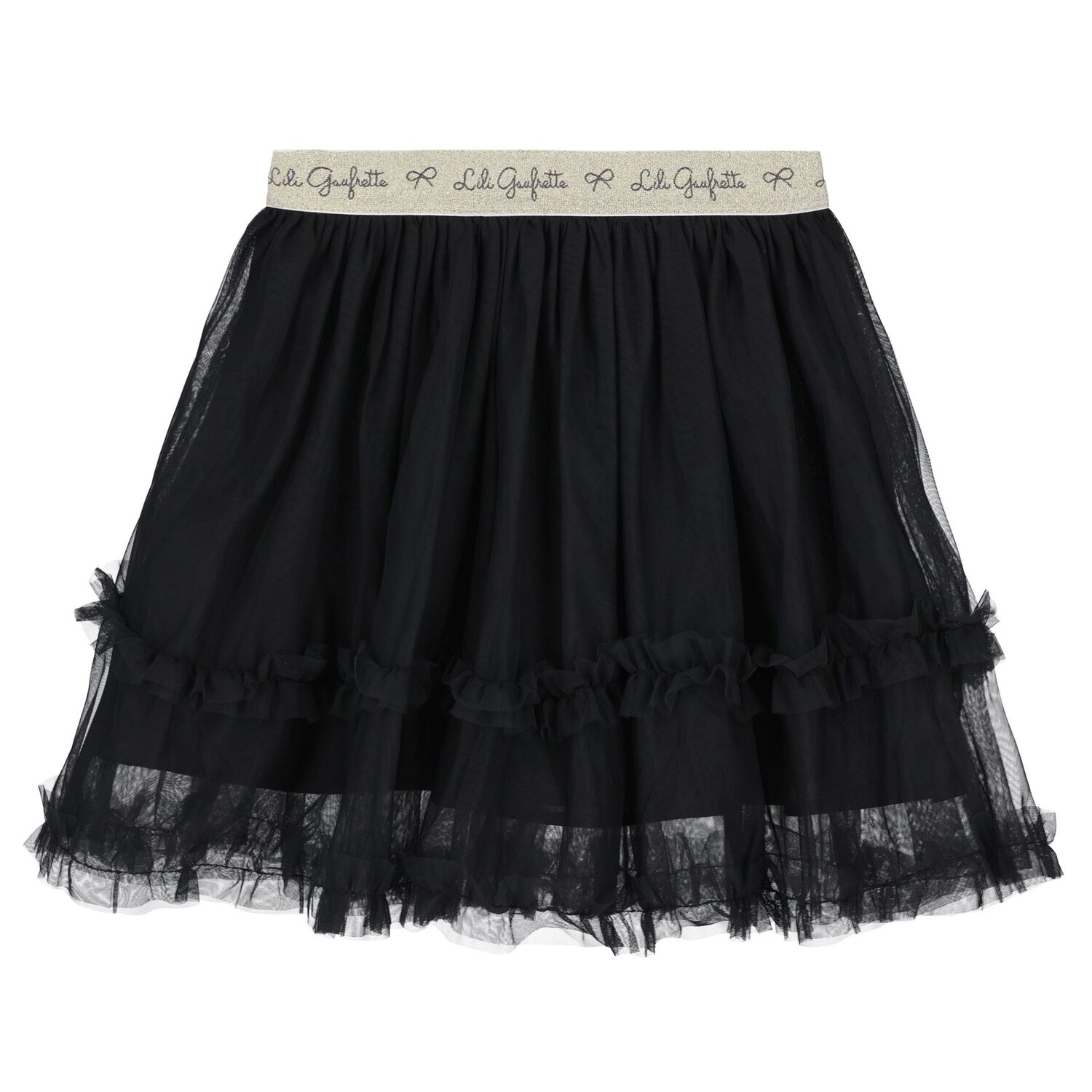 Girls Black Tulle Skirt, 1, hi-res image number null