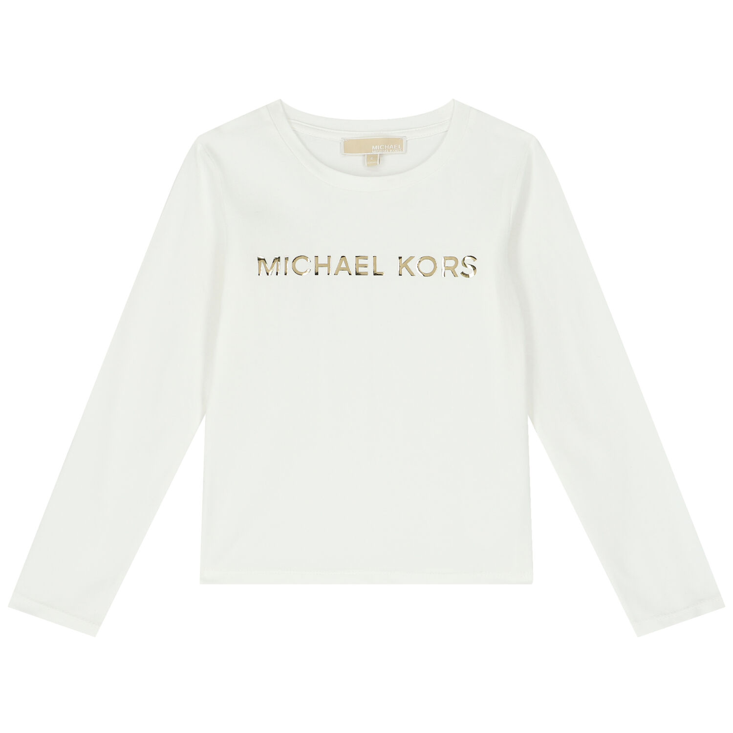 Girls Ivory Logo Long Sleeve Top, 3, hi-res