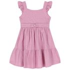 Girls Pink Flared Dress, 2, hi-res