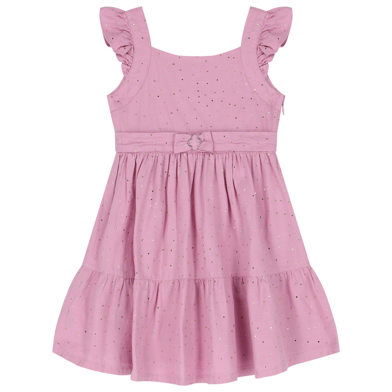Girls Pink Flared Dress, 2, hi-res