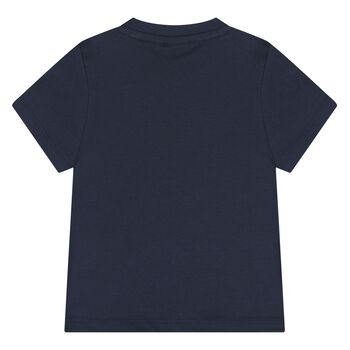 Younger Boys Navy Blue Logo T-Shirt