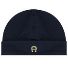 Navy & Gold Logo Baby Hat, 1, hi-res