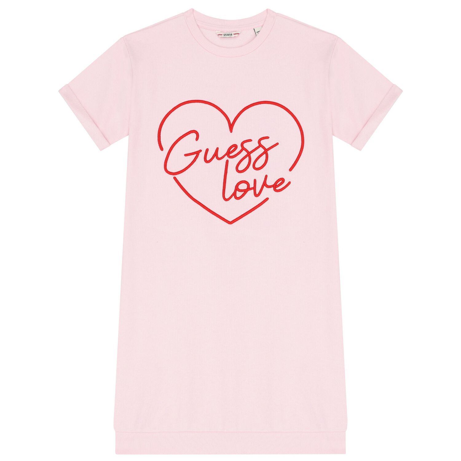 Girls Pink Logo Heart Dress, 1, hi-res image number null