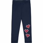 Girls White & Navy Legging Set, 1, hi-res