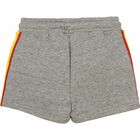 Girls Grey & Yellow Logo Shorts, 1, hi-res