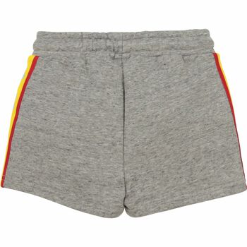 Girls Grey & Yellow Logo Shorts