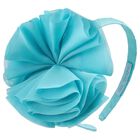 Girls Aqua Flower Headband, 5, hi-res