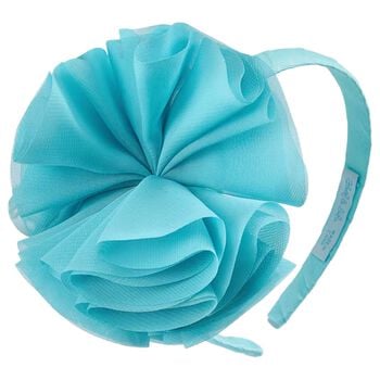 Girls Aqua Flower Headband
