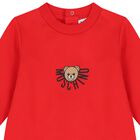 Red Teddy Bear Logo Babygrow, 4, hi-res