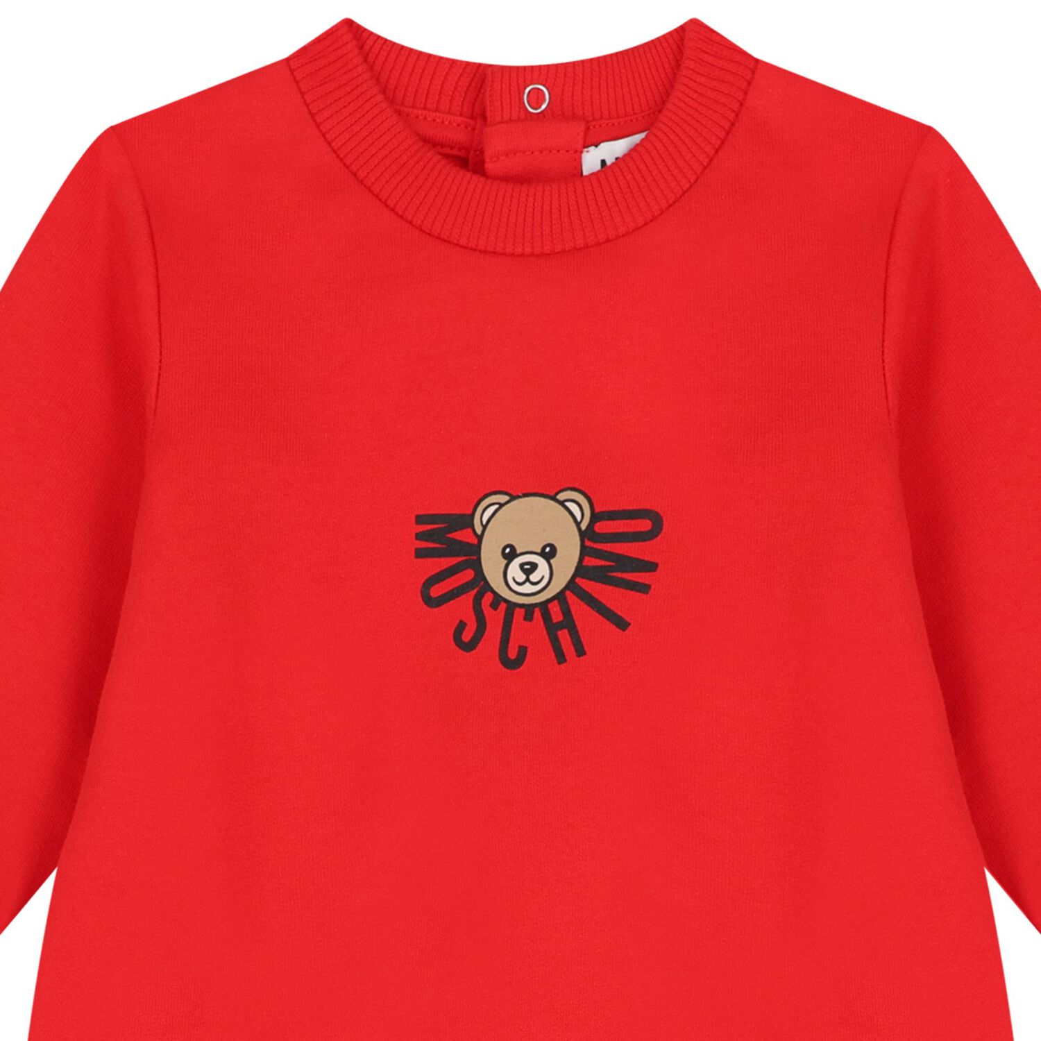 Red Teddy Bear Logo Babygrow, 4, hi-res
