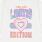 Girls White Embellished Long Sleeve Top, 1, hi-res