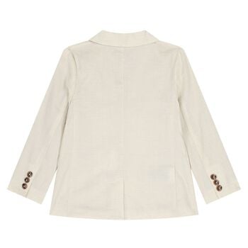 Boys Beige Check Blazer