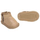 Younger Girls Beige Faux Suede Boots, 1, hi-res