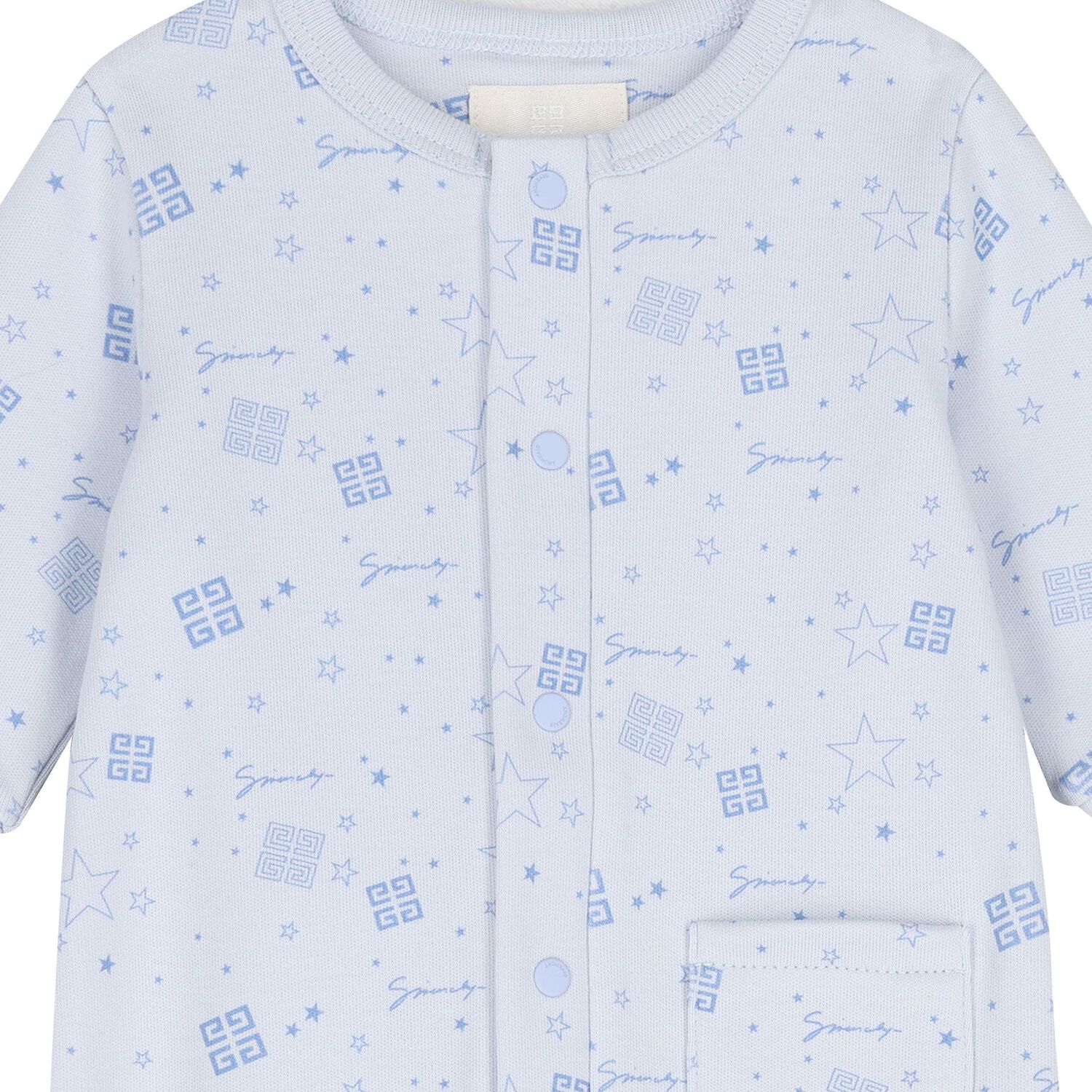 Baby Boys Blue Logo Babygrow, 2, hi-res
