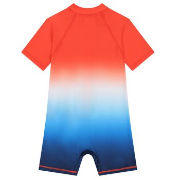 Younger Boys Orange Logo Sun Suit